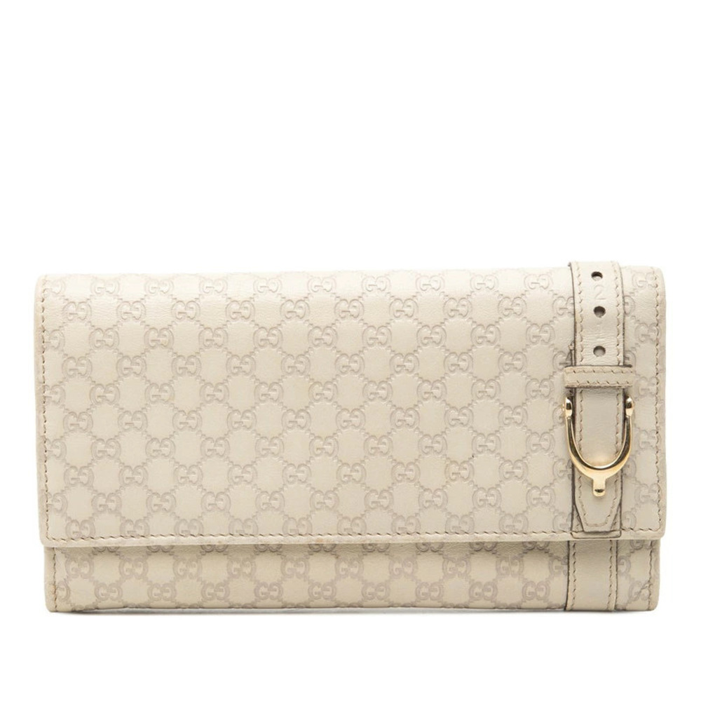 Gucci Microguccissima Long Wallet Ivory White Leather
